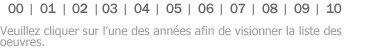 Veuillez cliquer sur l’une des années afin de visionner la liste des oeuvres.